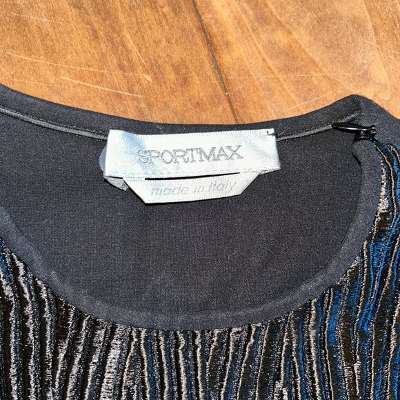 Sportmax Italy, Textured Black Velvet Tunic Top, Ladies Medium - Picture 7 of 8